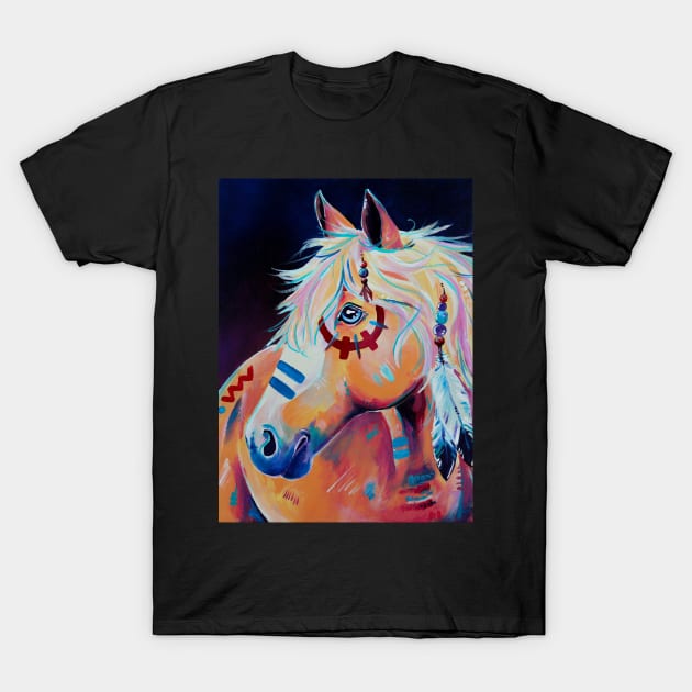 Apache - Native American War Horse T-Shirt by EveiArt